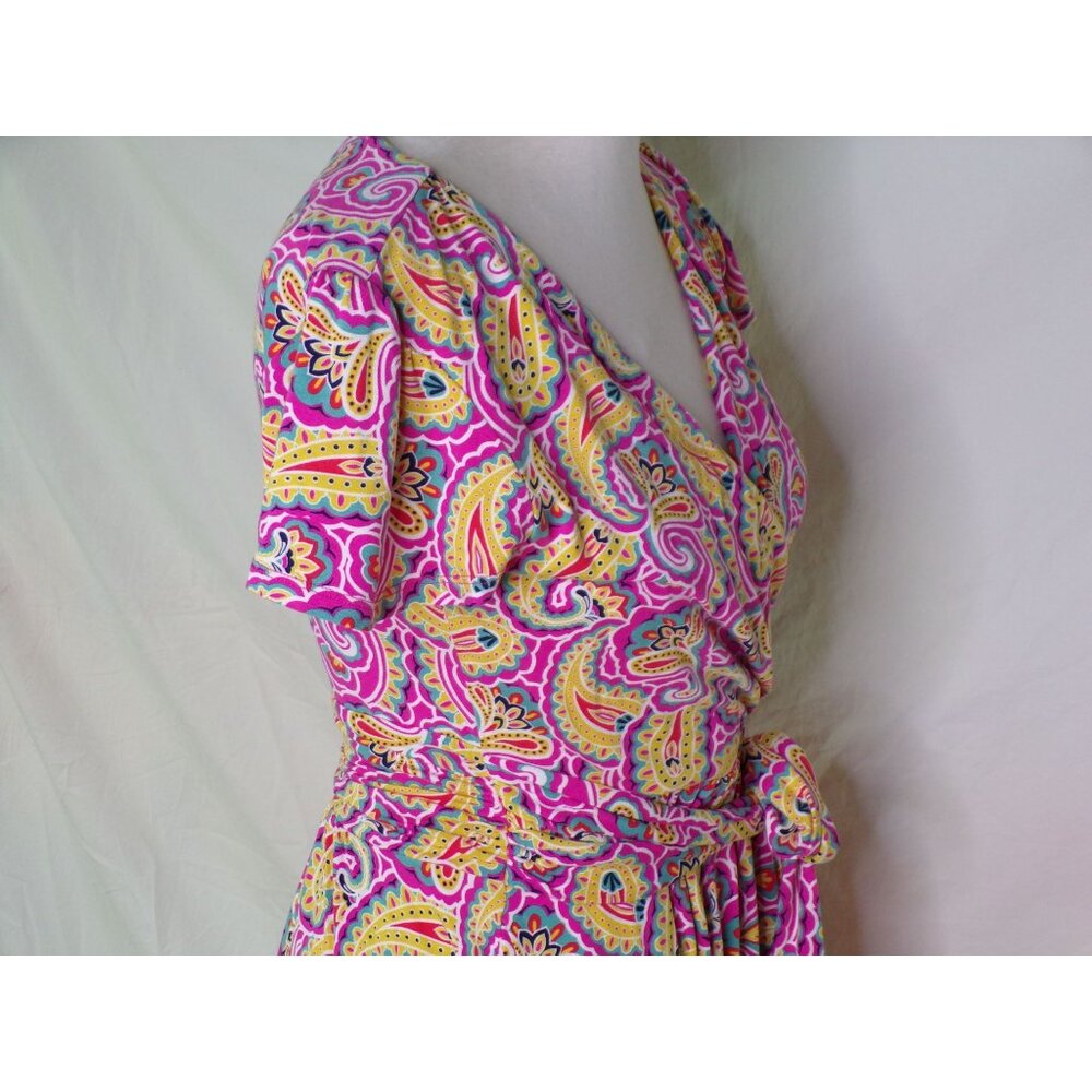 🆕 BODEN Evangeline V-Neck Belted Paisley Print Jersey Dress 4 - Picture 6 of 11